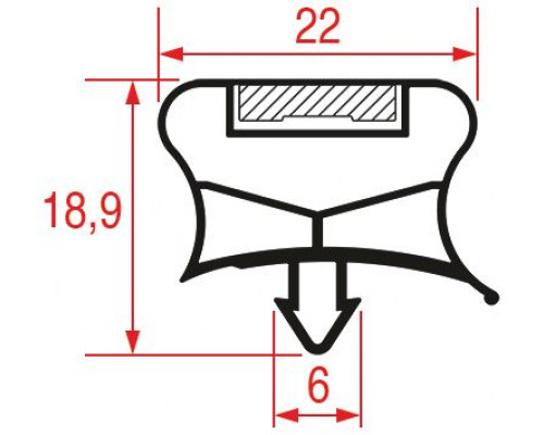 Уплотнитель 477x503 мм профиль 9195 для ELECTROLUX, арт. 089689