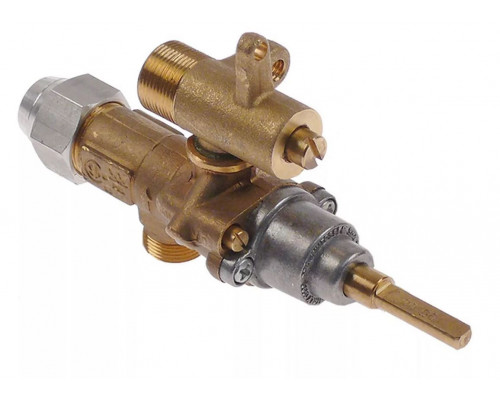 Кран газовый без соединения с запальным факелом M15x1 (труба-10 мм) EGA (аналог)