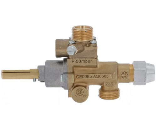Кран газовый 22S/V вход M20x1.5 (труба - 12 мм) PEL, арт. 791804
