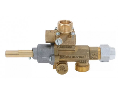 Кран газовый 22S/V вход M20x1.5 (труба - 12 мм) PEL