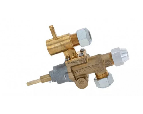 Кран газовый GPEL22R соединение с термоэлементом M8x1 для MKN, арт. 201786