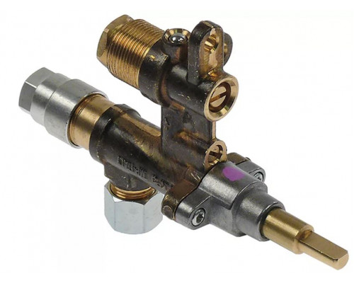 Кран газовый с выходом для дюзы (с дюзой) вход M12x1 (труба 8 мм) UBERT, арт. 351207