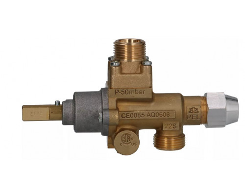 Кран газовый 22S/V вход M20x1.5 (труба - 12 мм) PEL, арт. 791855