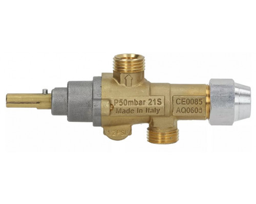 Кран газовый 21S вход M16x1.5 (труба - 10 мм) PEL, арт. 7988-B89
