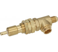 Кран вход 1/4" выход 3/8" латунь для пара/воды ASCASO, арт. CSR.40