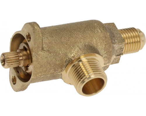 Кран вход 1/4" выход 3/8" латунь для пара/воды ASCASO, арт. FE..10