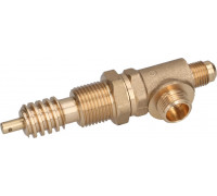 Кран вход 1/4" выход 3/8" латунь для пара/воды ASCASO, арт. F.3971