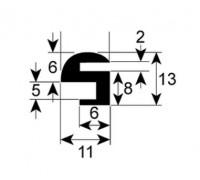 Уплотнитель профиль 1873 L1850 мм для двери печи GIERRE, арт. GUA520