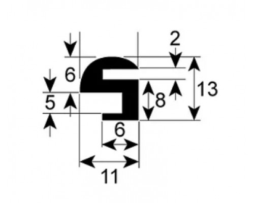 Уплотнитель профиль 1873 L1850 мм для двери печи GIERRE, арт. GUA520