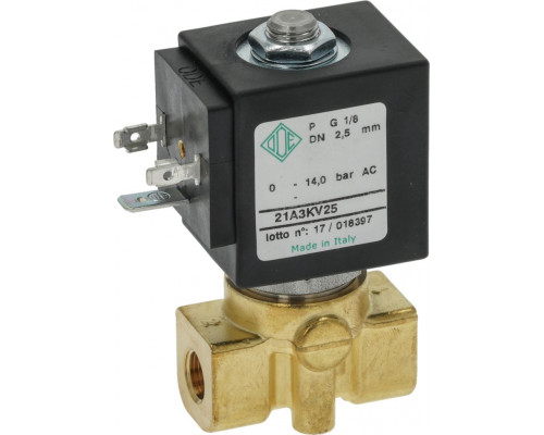 Клапан электромагнитный ODE 21A3KV25 21A 1/8 L40 мм 3.2 л/мин катушка BDA 230 VAC для ASCASO, арт. V.1465