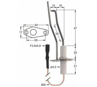 Электрод зажигания 196.100769 service parts uni