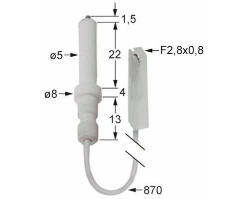 Электрод зажигания 196.102161 service parts uni