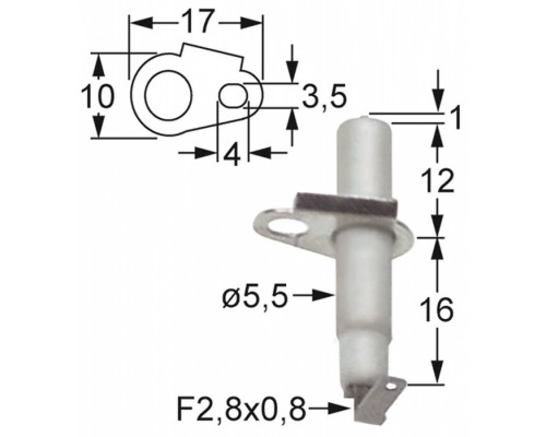 Электрод зажигания 196.102326 service parts uni