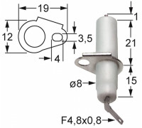 Электрод зажигания 196.102327 service parts uni
