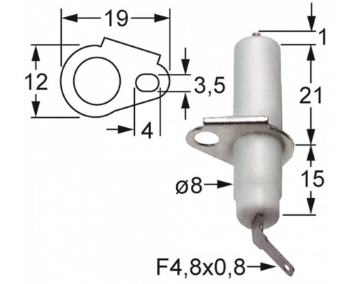 Электрод зажигания 196.102327 service parts uni