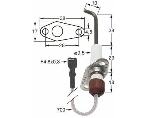 Электрод зажигания 034.102349 universal service parts