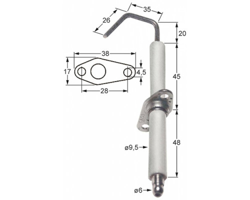 Электрод зажигания 034.102351 universal service parts