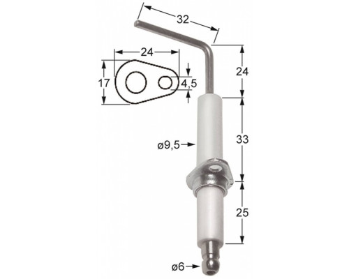 Электрод зажигания 196.102360 service parts uni