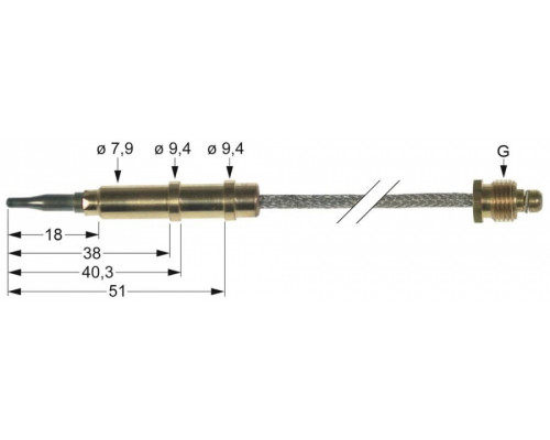 Термоэлемент к газовому крану 196.102429 service parts uni