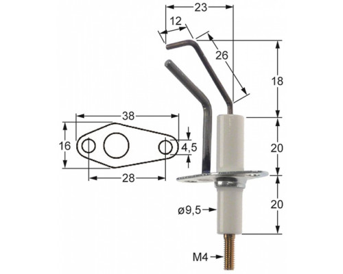 Зажигательный электрод 034.102834 universal service parts