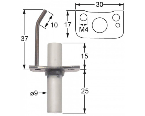 Электрод зажигания 196.102882 service parts uni