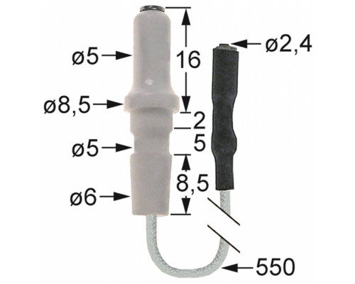 Электрод зажигания 196.104772 service parts uni