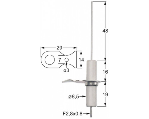 Электрод зажигания 196.106350 service parts uni