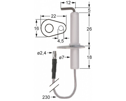 Электрод зажигания 196.106583 service parts uni