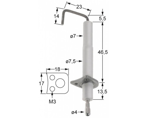 Электрод зажигания 196.106728 service parts uni