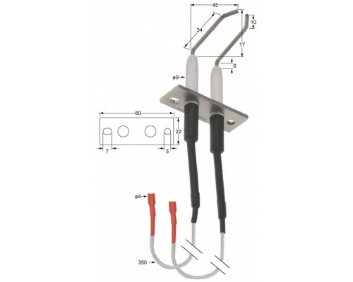 Электрод зажигания 196.106996 service parts uni