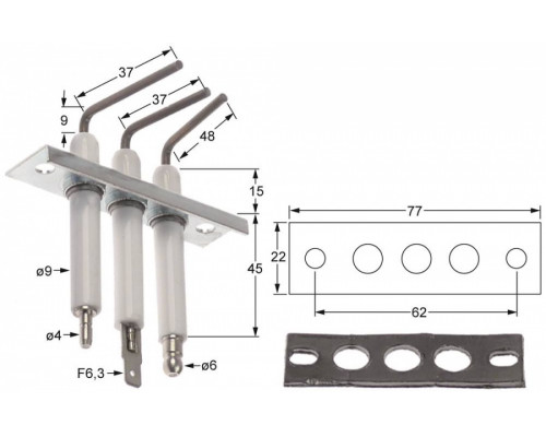 Электрод зажигания 196.107306 service parts uni