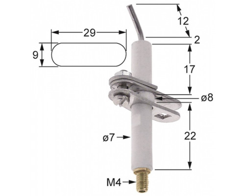Электрод зажигания 196.107468 service parts uni