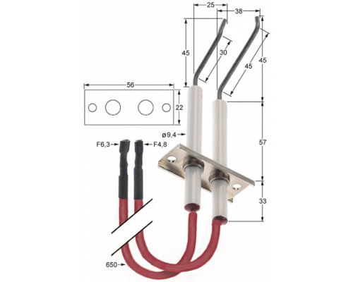 Электрод зажигания 196.107657 service parts uni