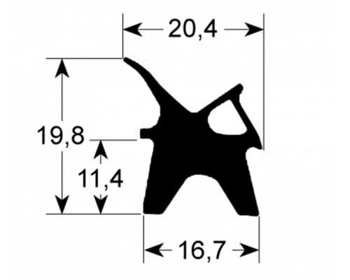 Уплотнитель дверной 735x830 мм для LAINOX, арт. LAR70041940
