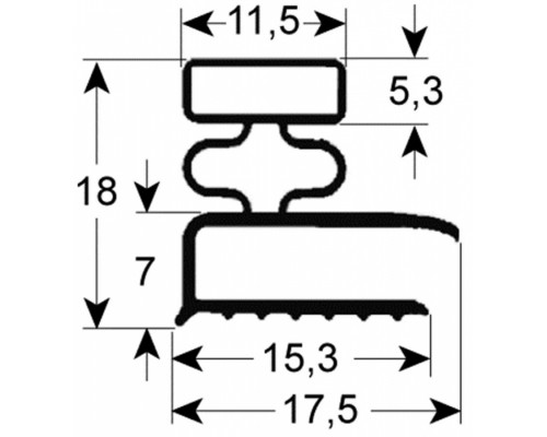 Уплотнитель 185x555 мм для холодильного оборудования MORICE, арт. DM0562